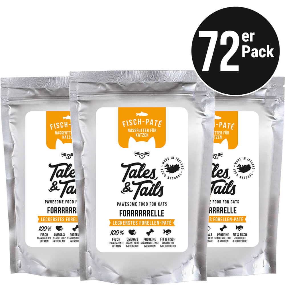 großes Paket Nassfutter Fisch Forelle für Katzen